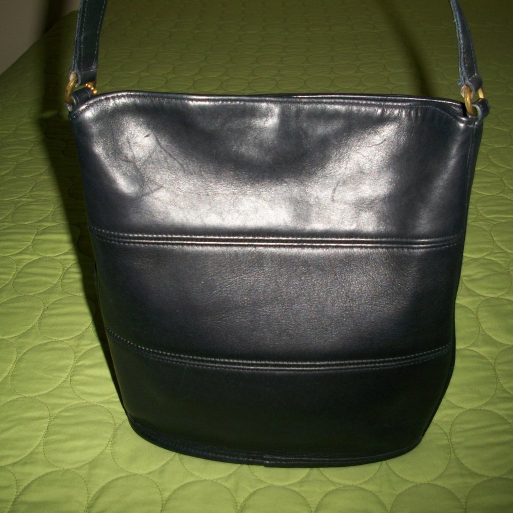 Coach Vintage Dark Blue Tribeca Shopper /Crossbody Bag - Picture 8 of 15